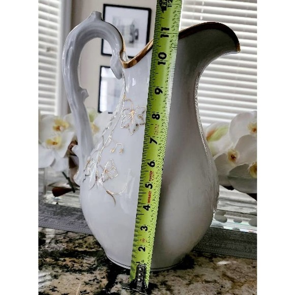 Large White & Gold B&D China Pitcher - Picture 5 of 11